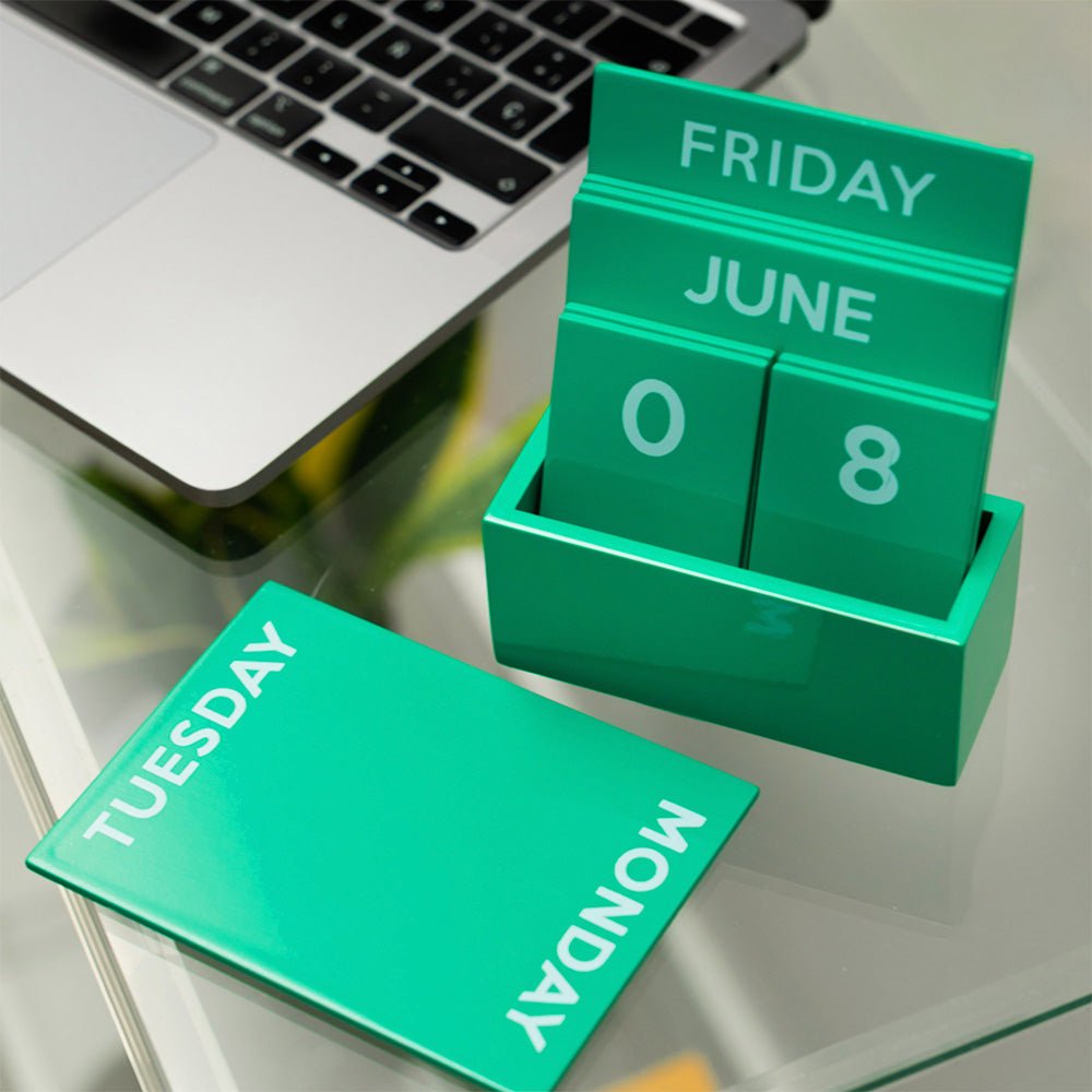 Calendario Perpetuo Pequeño Full Color Glossy Verde