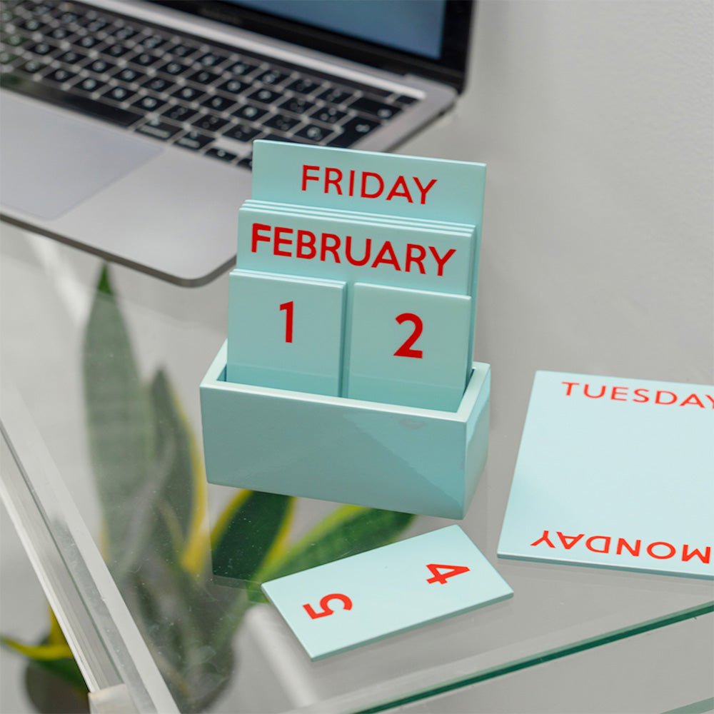 Calendario Perpetuo Pequeño Full Color Glossy Celeste