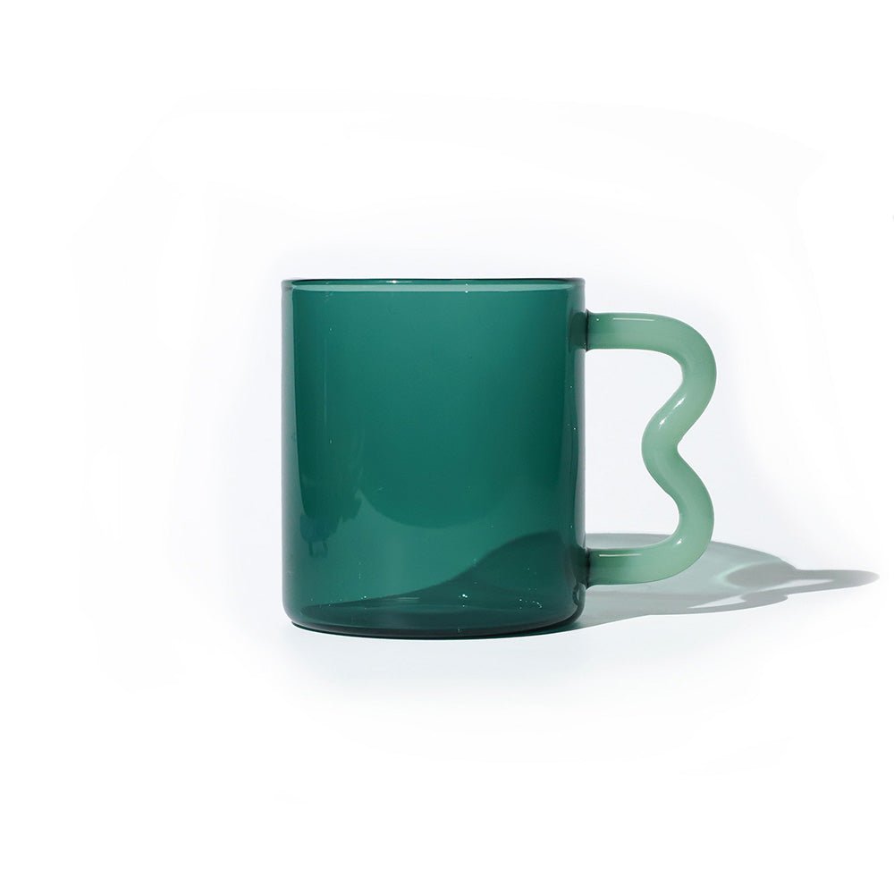 Glass Mug Wave Jade