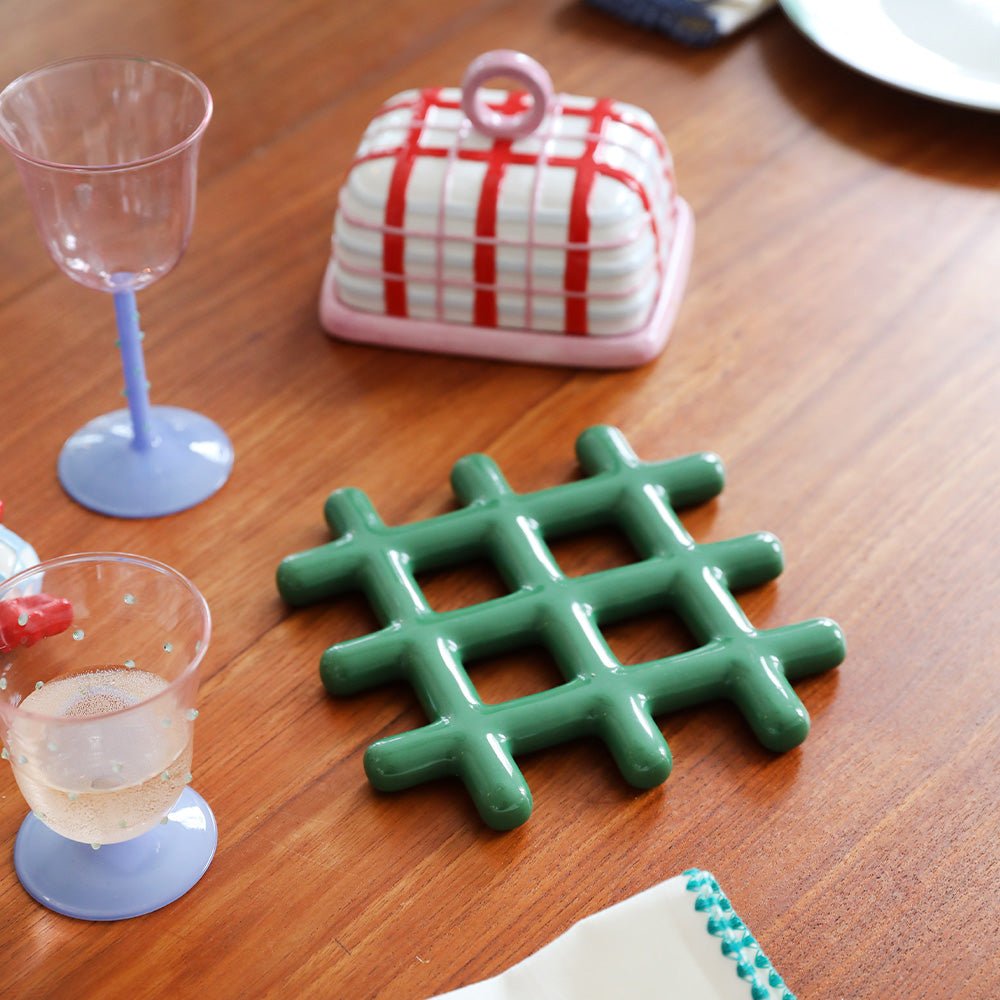 Trivet Grid Green