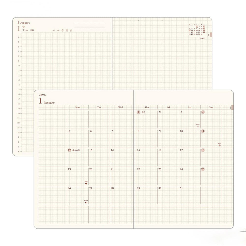 Agenda Hibino A6 Azul Verde 2026