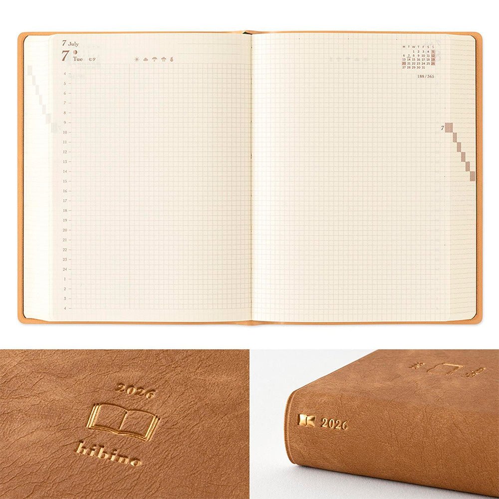 Agenda Hibino A6 Camel 2026