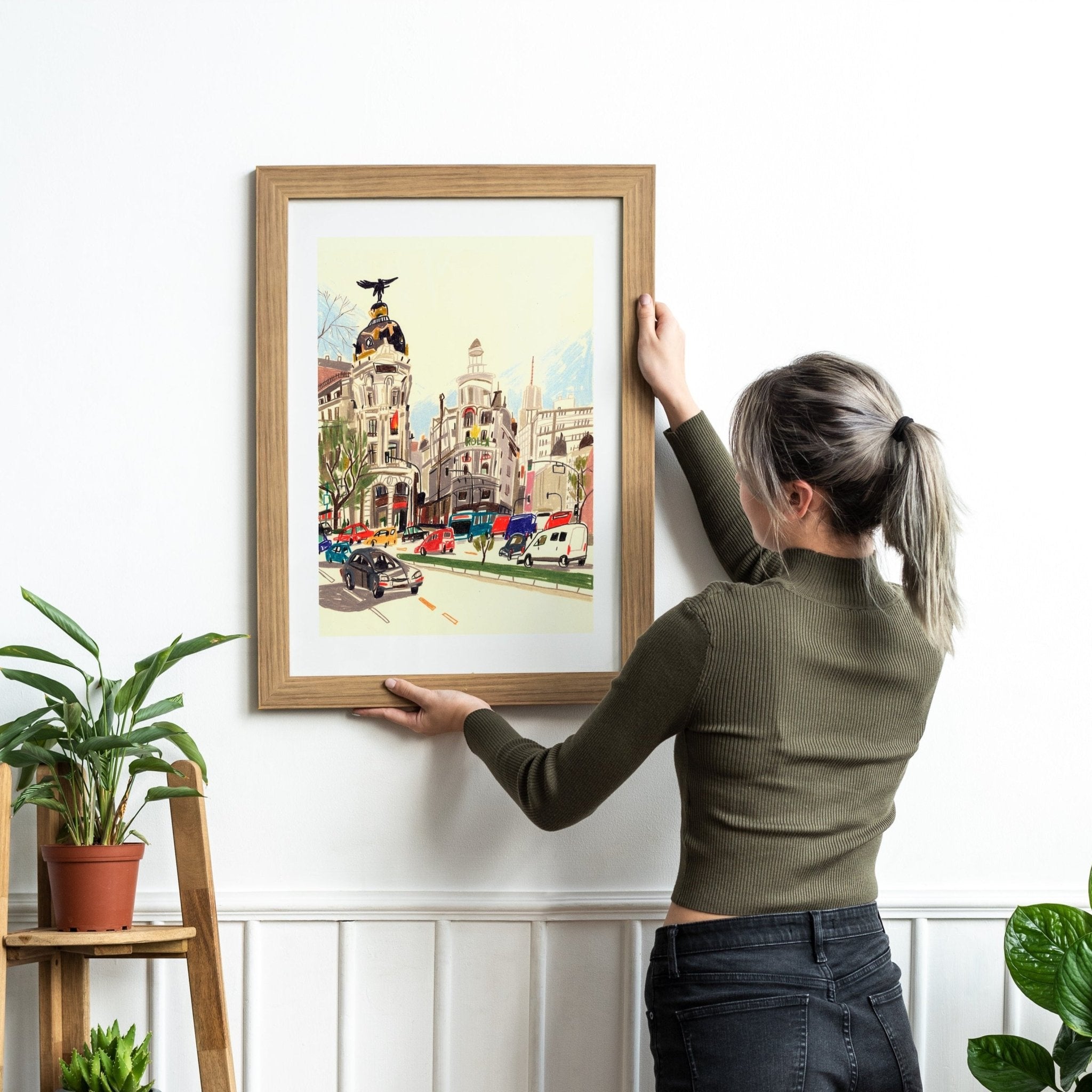 Intersection des rues Alcalá et Gran Vía Impression Giclée