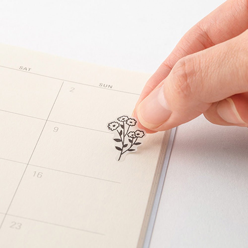 Sticker 2642 Two Sheets Monotone Flower
