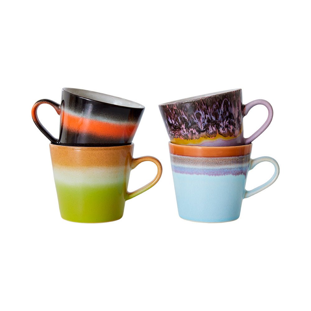 70s Ceramics: Cappuccino Mugs - Solid (set de 4)