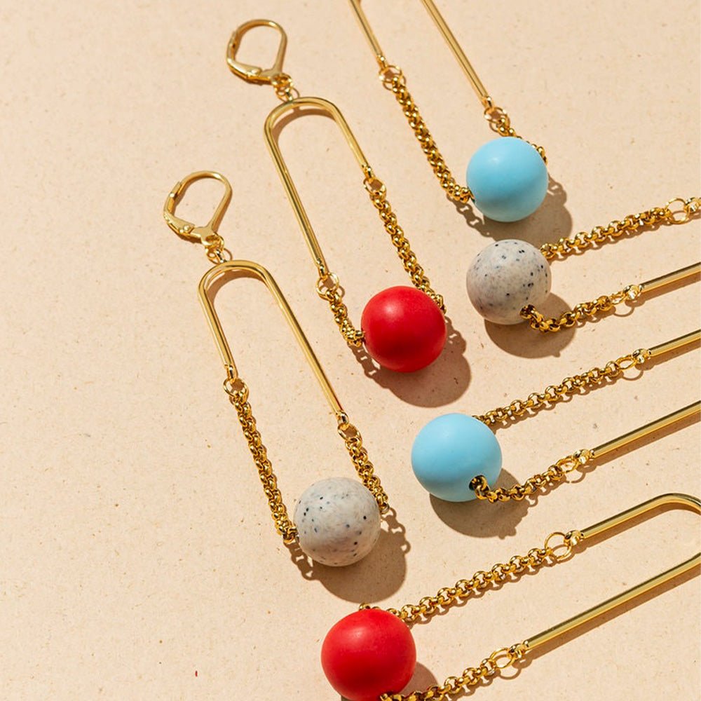 Arc Mono Blue Earrings