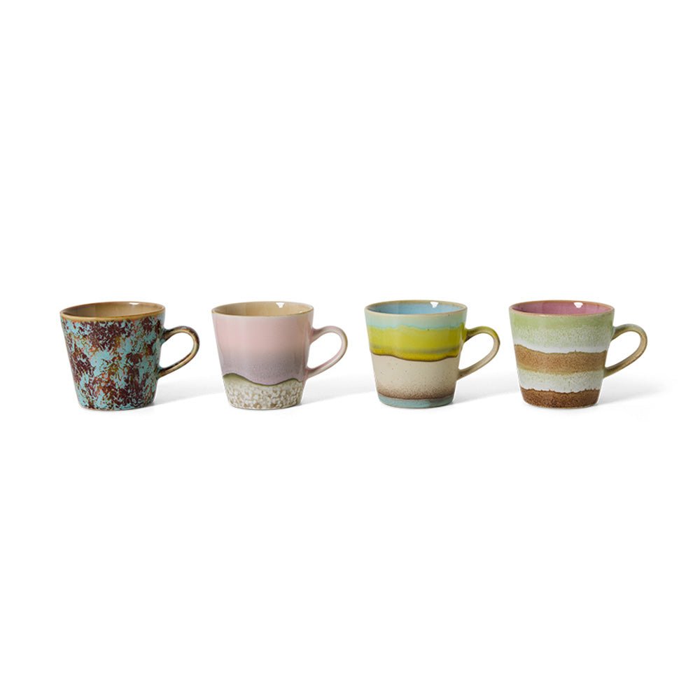 70s Ceramics: Americano Mugs - Rococo (set de 4)