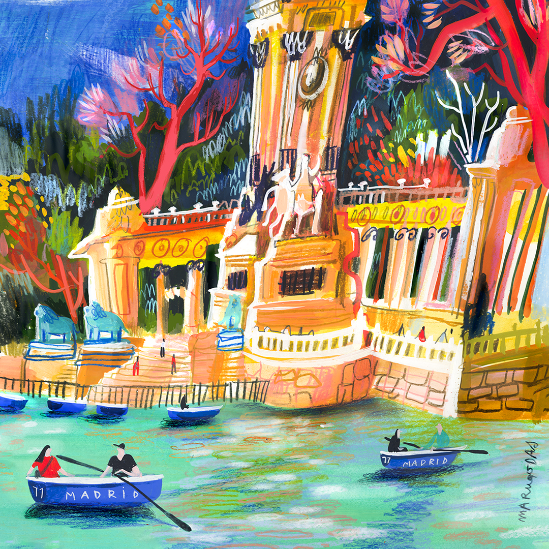 Barcas en el estanque del Retiro Giclée Print