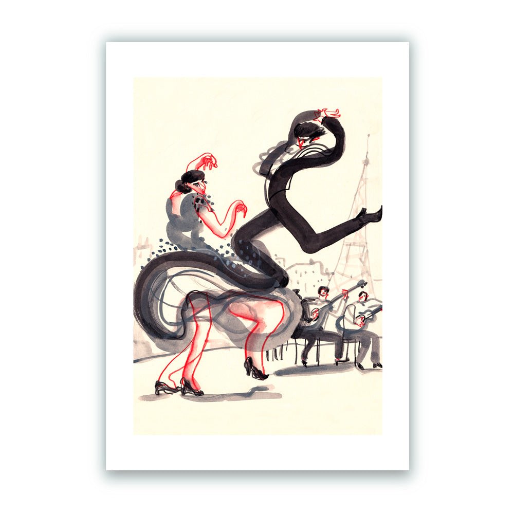 Flamenco espagnol - Impression giclée noire