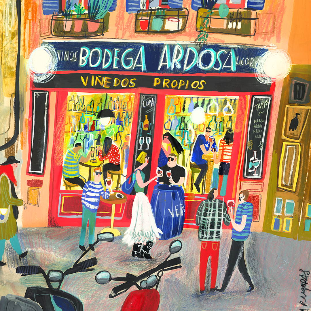 Bodega de la Ardosa Vertical Impresión Giclée