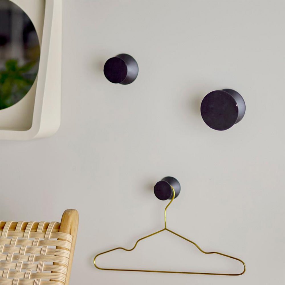 Set de Ganchos Boston Negro Madera