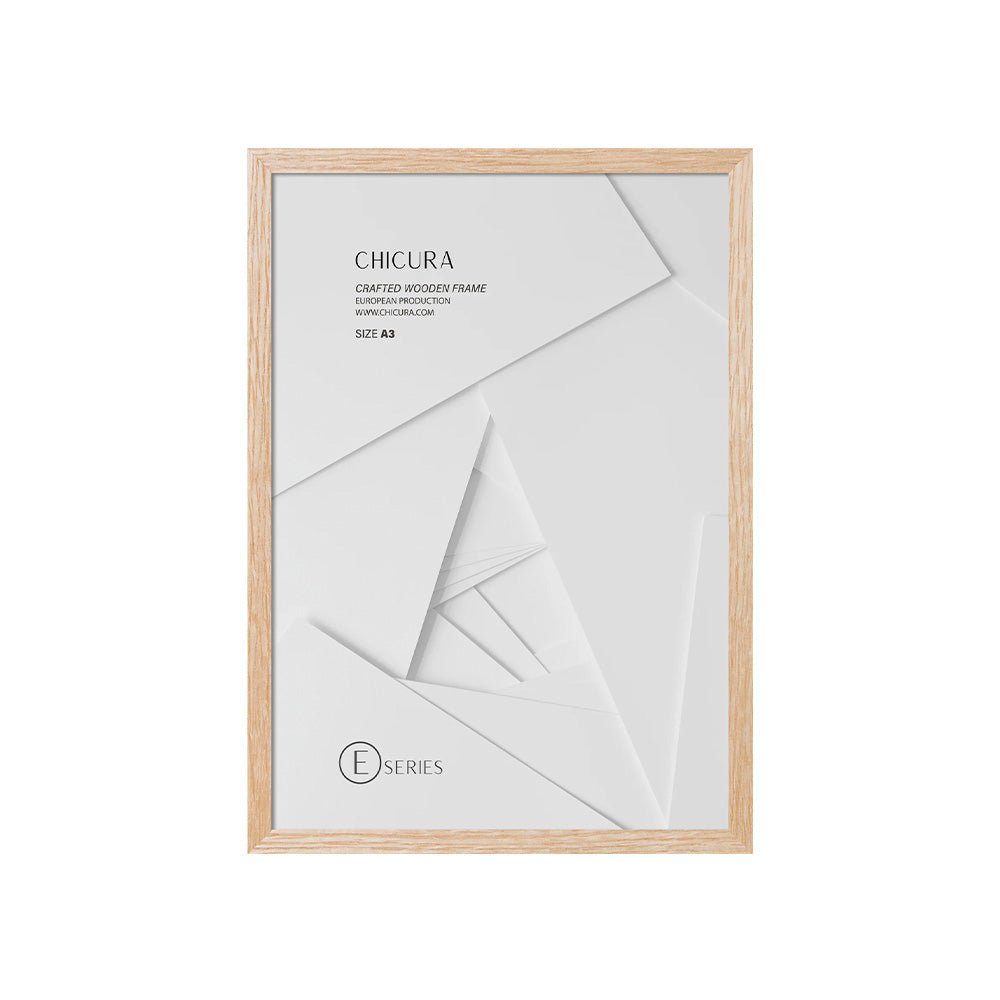 Marco de Madera E A3 Roble - Acrílico Antirreflejos Premium