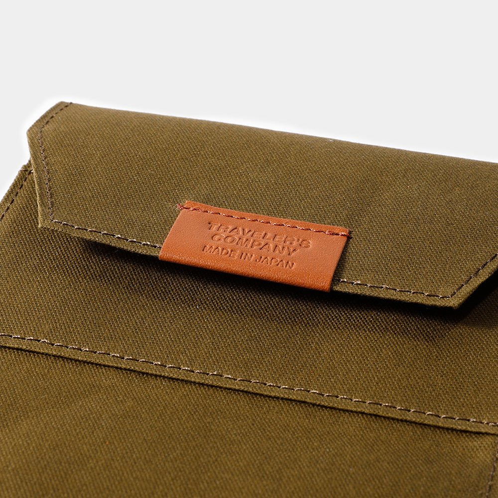 TF Passport Size Cotton Zipper Case Olive - Passport Size
