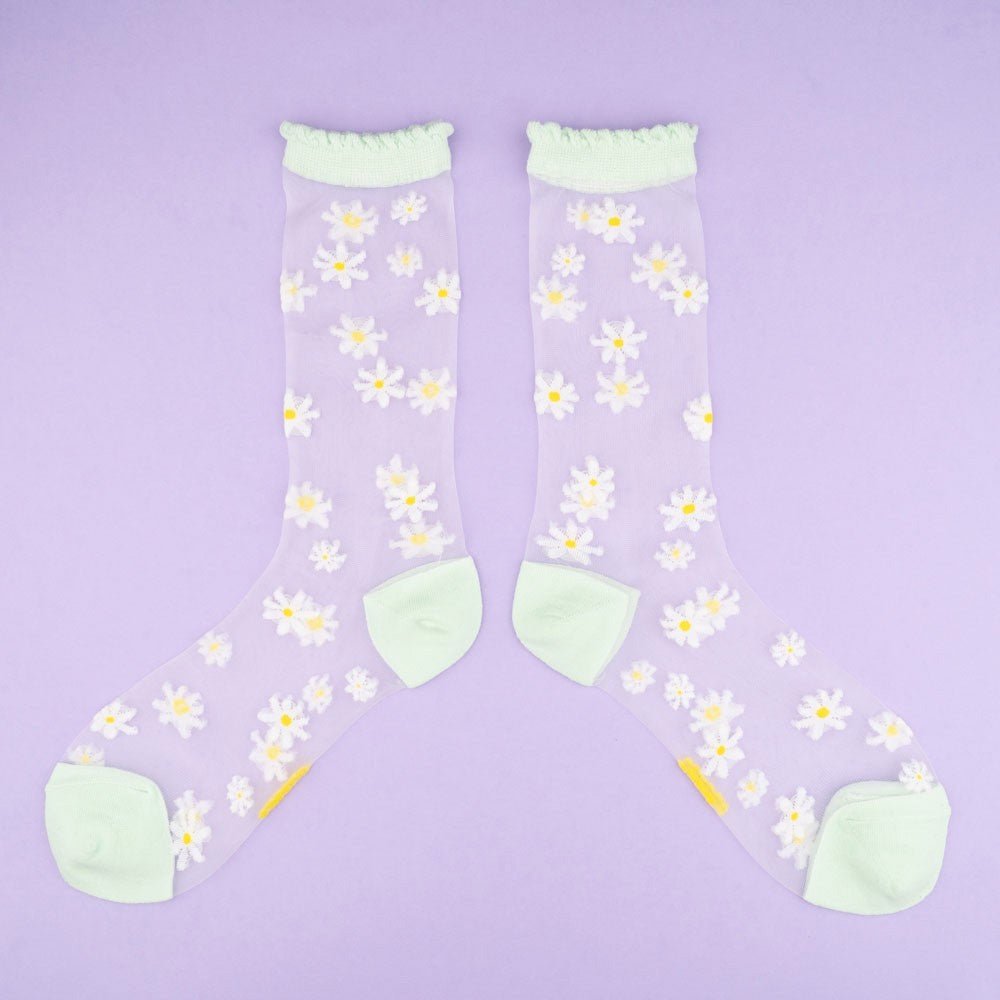 Calcetines Transparentes Margaritas