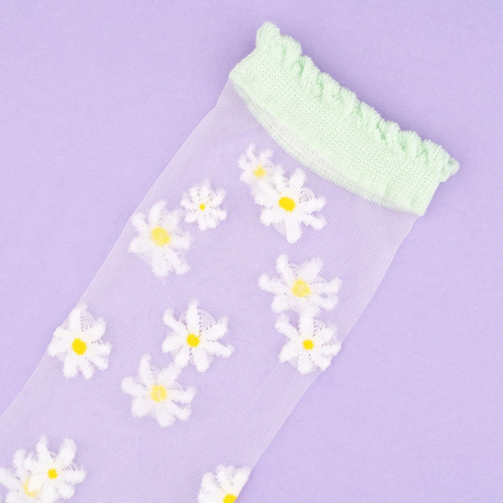 Calcetines Transparentes Margaritas