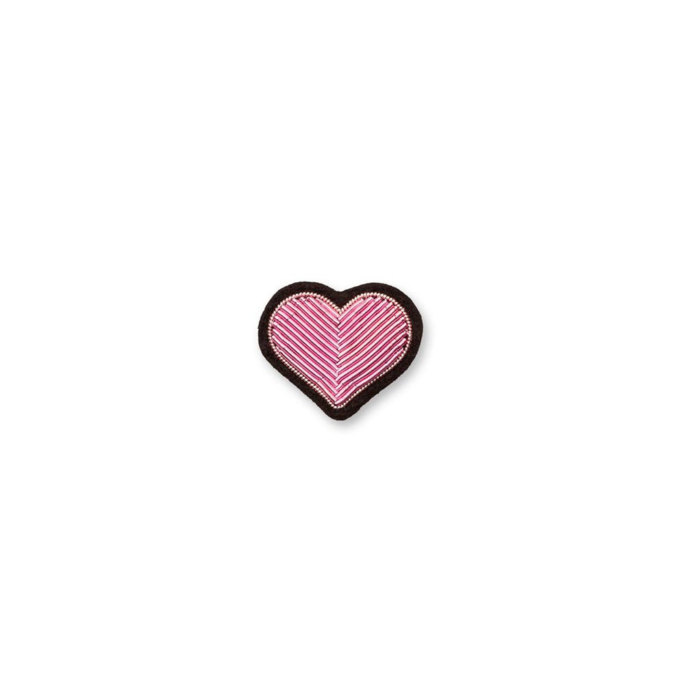 Broche cœur rose faite main