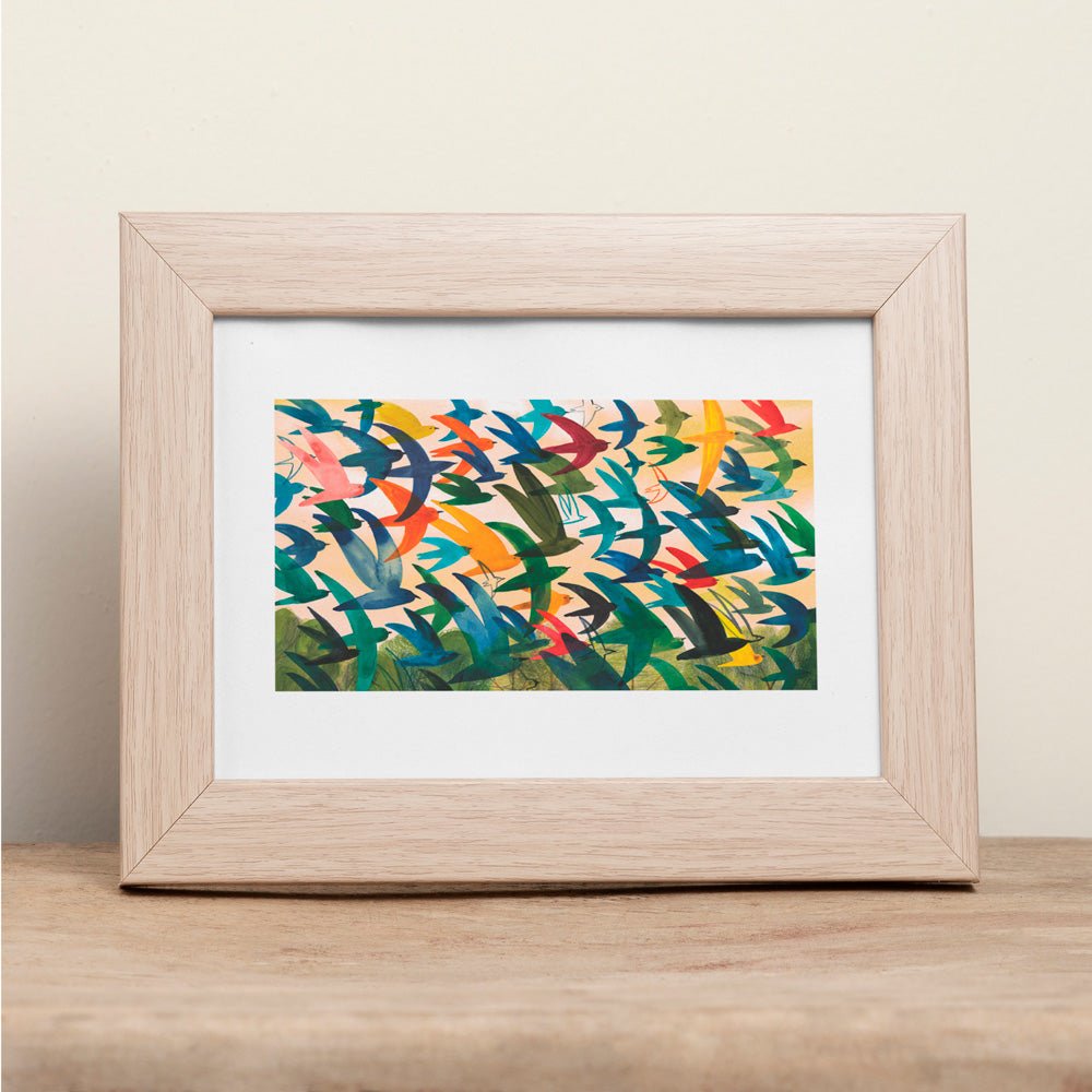 Flock of Colors Giclée Print A5