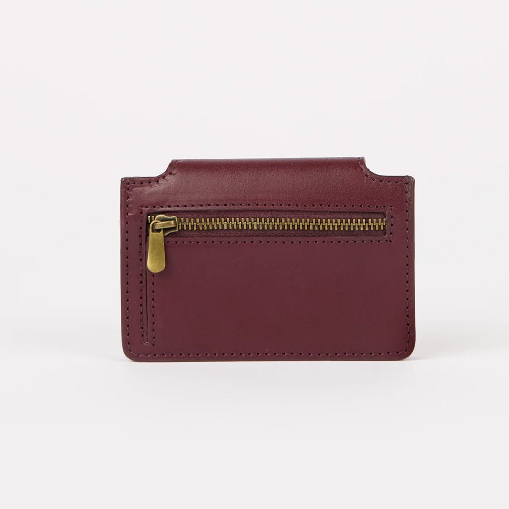 Portefeuille Harmonica - Cuir classique cerise foncée