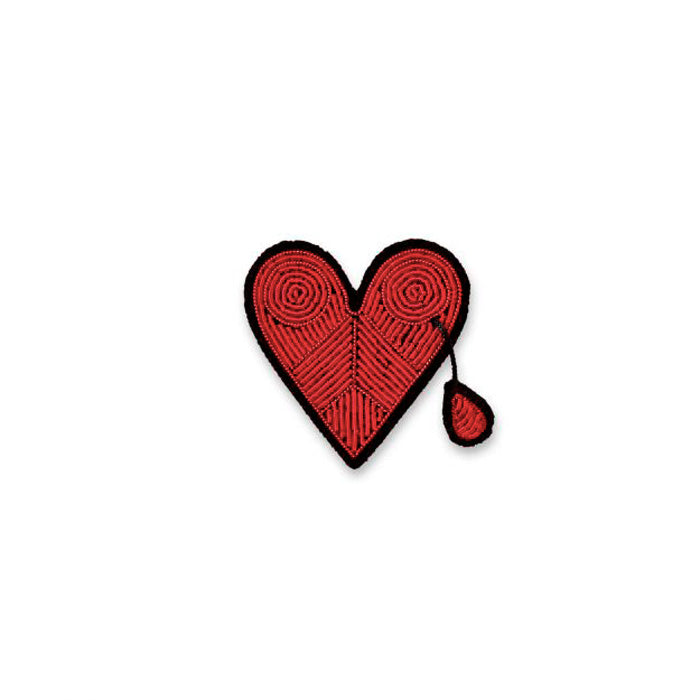 Broken Heart Embroidered Brooch