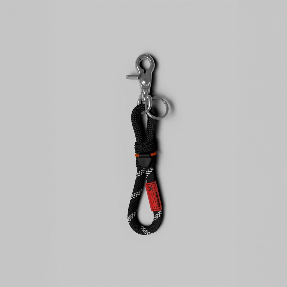 8mm Loop Key Holder - Wares Strap Black Reflective Lattice