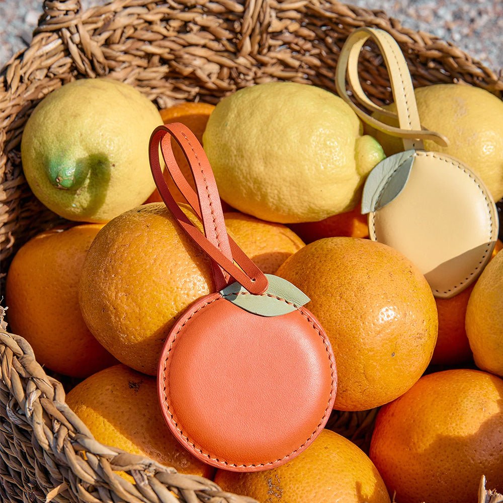 Bijou de sac orange - Cuir classique mandarine
