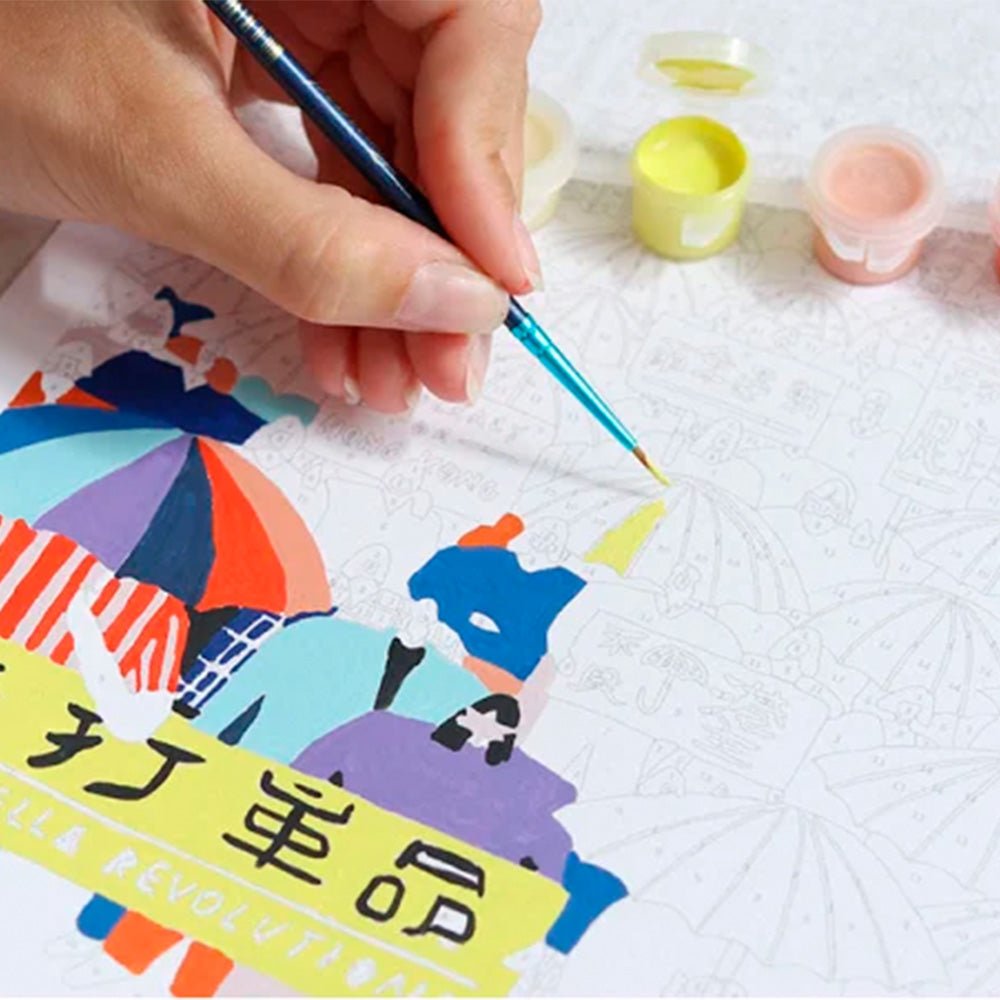 Kit de Pintura por Números - Umbrella Revolution de Tara Deacon