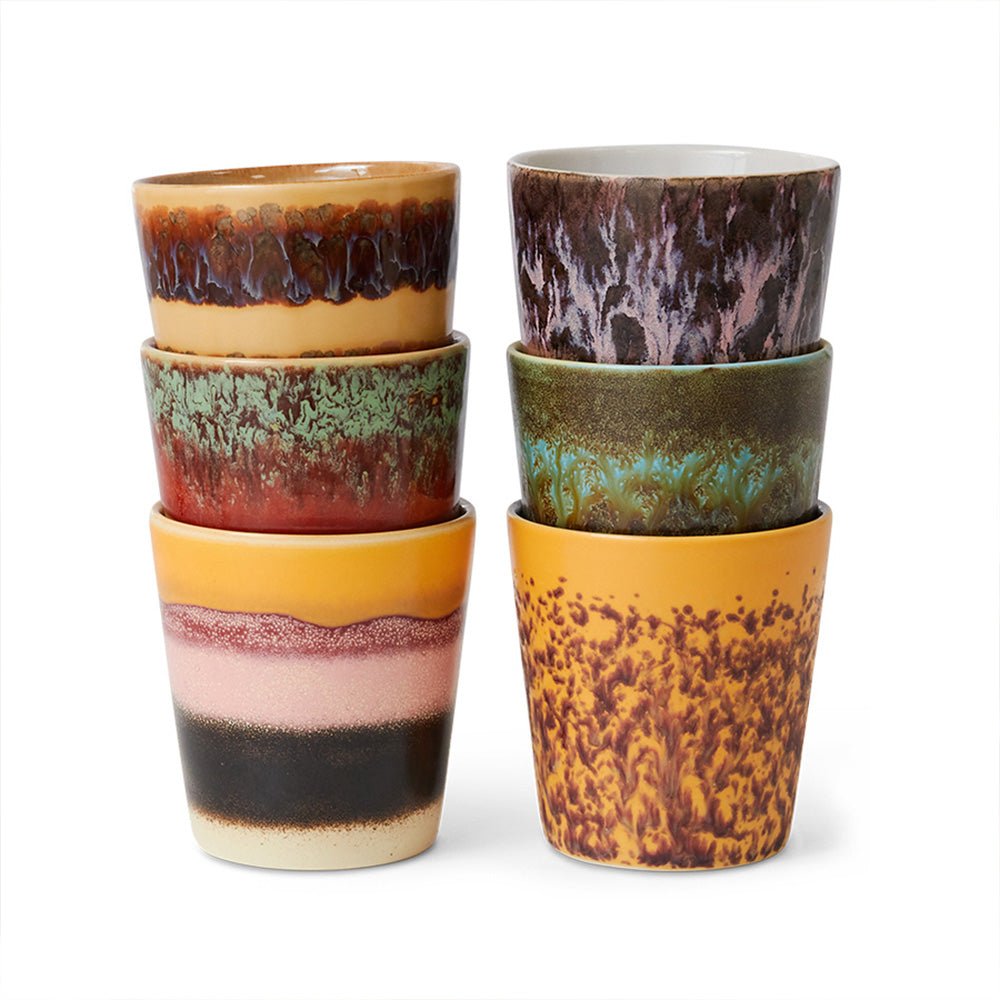 70s Ceramics: Coffee Mugs - Valley (set de 6)