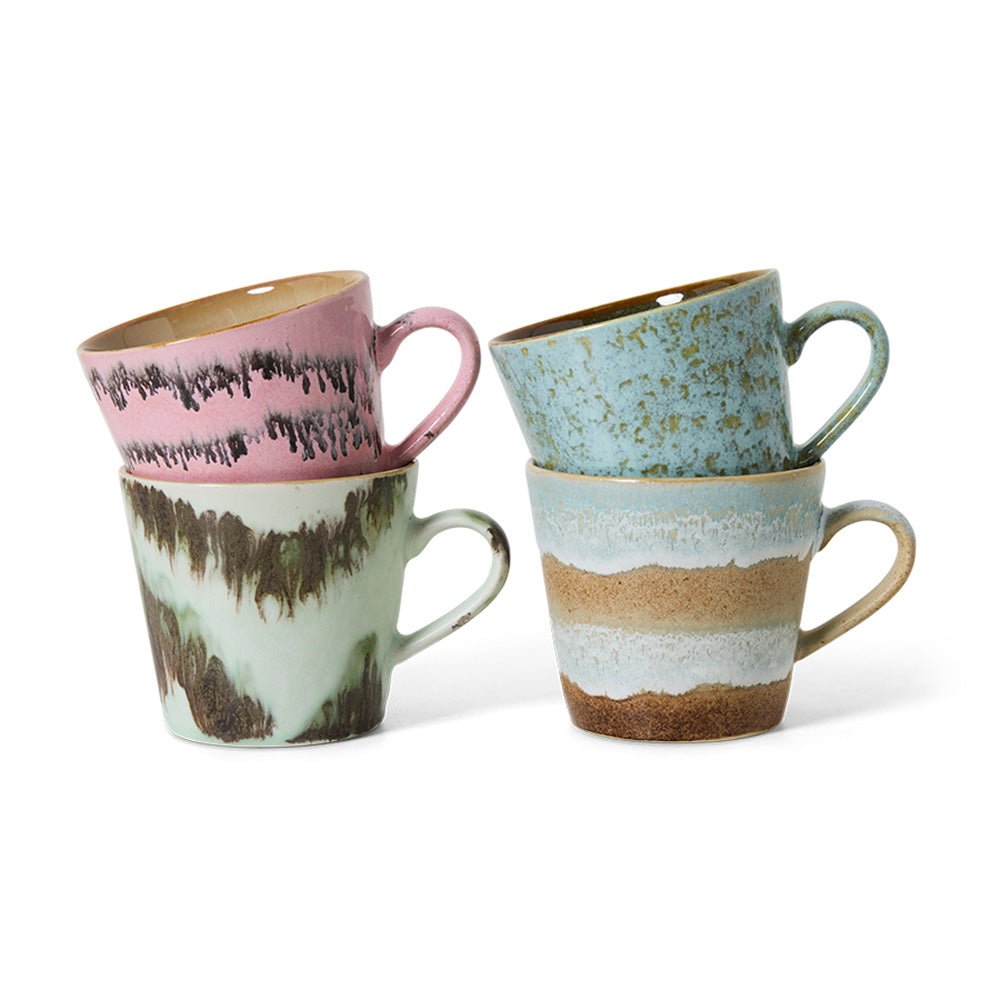 70s Ceramics: Cappuccino Mugs - Dada (set de 4)