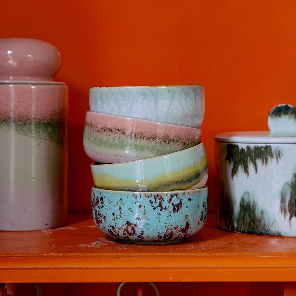 70s Ceramics: Dessert Bowls - Impression (set of 4)