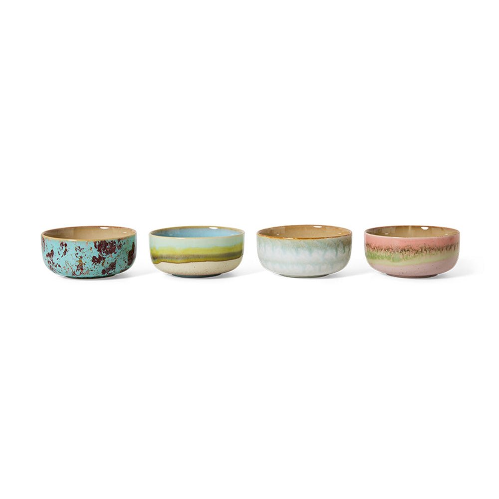 70s Ceramics: Dessert Bowls - Impression (set of 4)