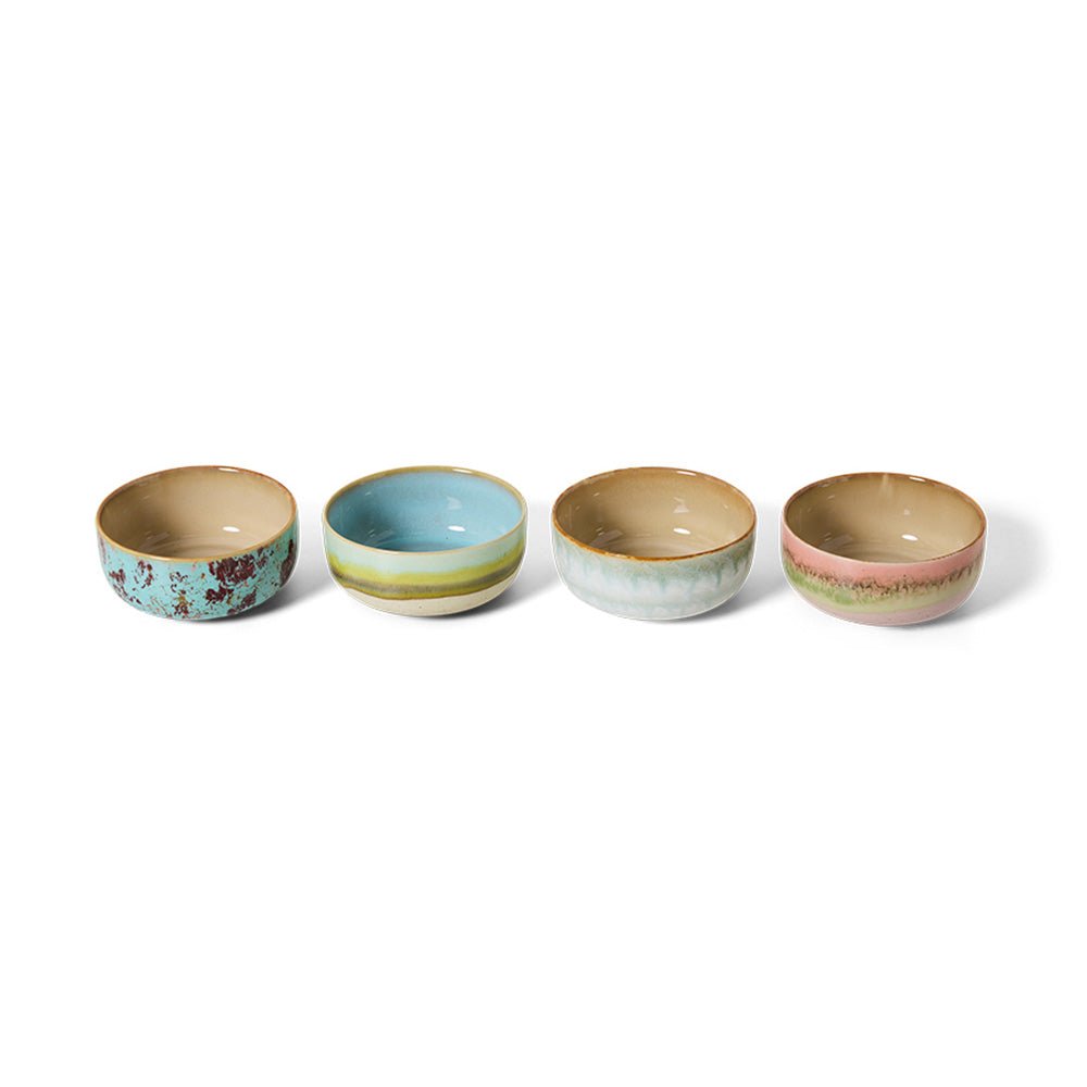 70s Ceramics: Dessert Bowls - Impression (set of 4)