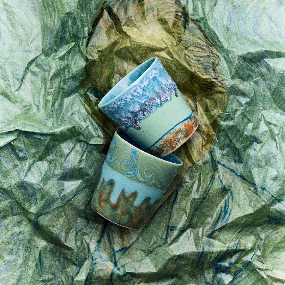 Céramiques des années 70 : Tasses à café Van Gogh Autoportrait (lot de 2)