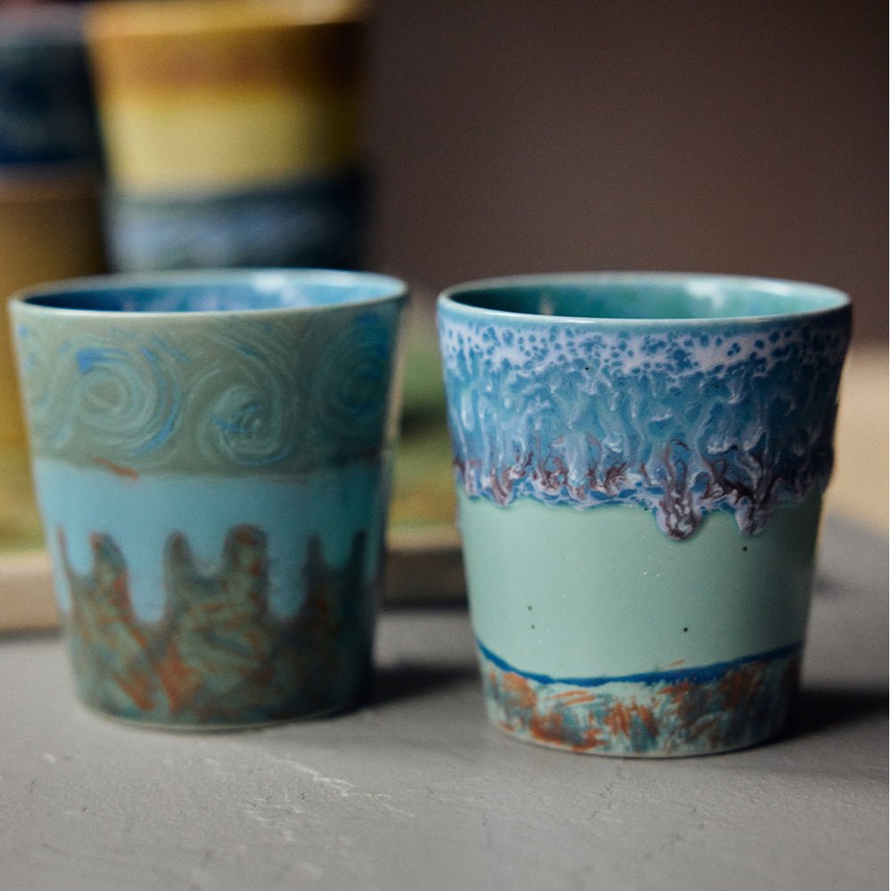 Céramiques des années 70 : Tasses à café Van Gogh Autoportrait (lot de 2)