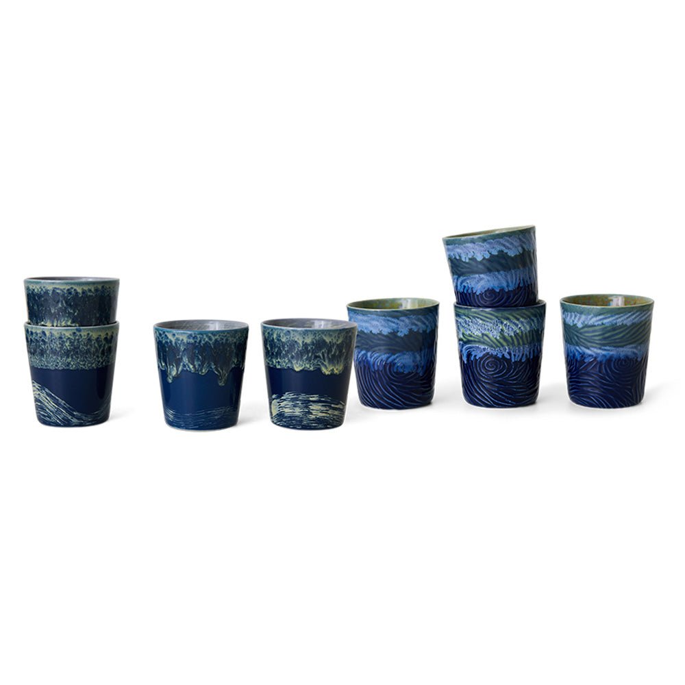 Céramique des années 70 : Tasses à café La Nuit étoilée de Van Gogh (lot de 2)