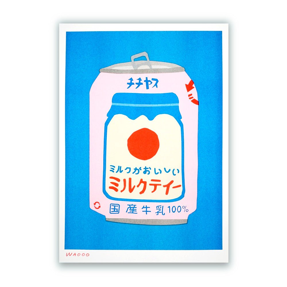 Lata Japonesa de Té con Leche Risografía