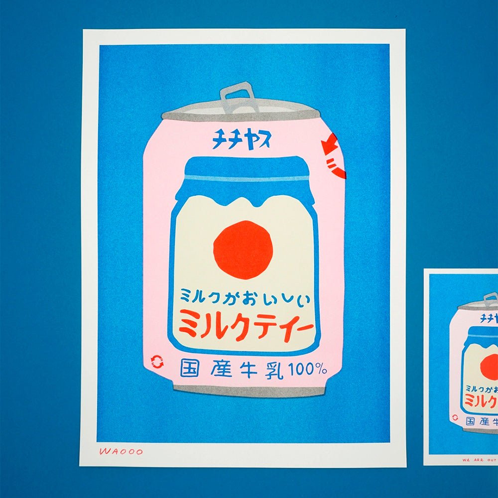 Lata Japonesa de Té con Leche Risografía