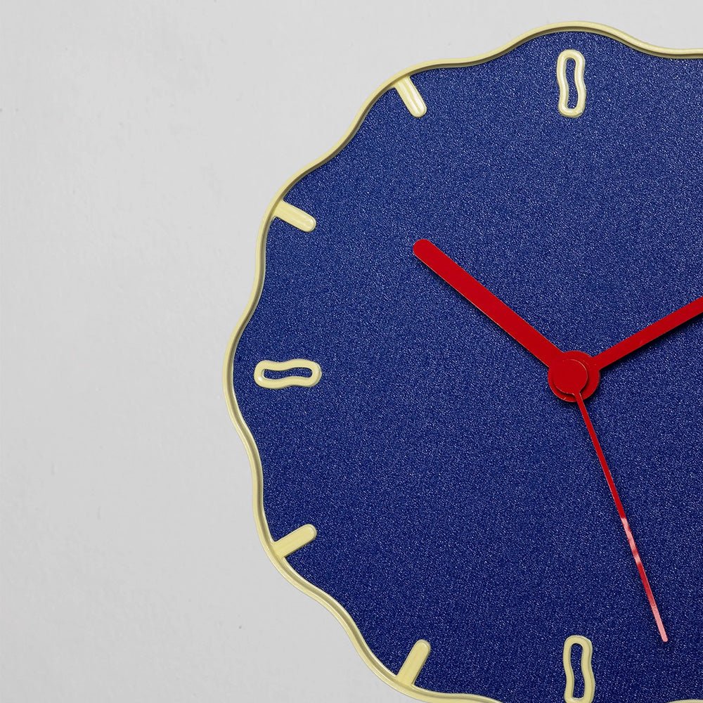 Horloge murale Margherita Horloge Bleu/Jaune pastel/Rouge