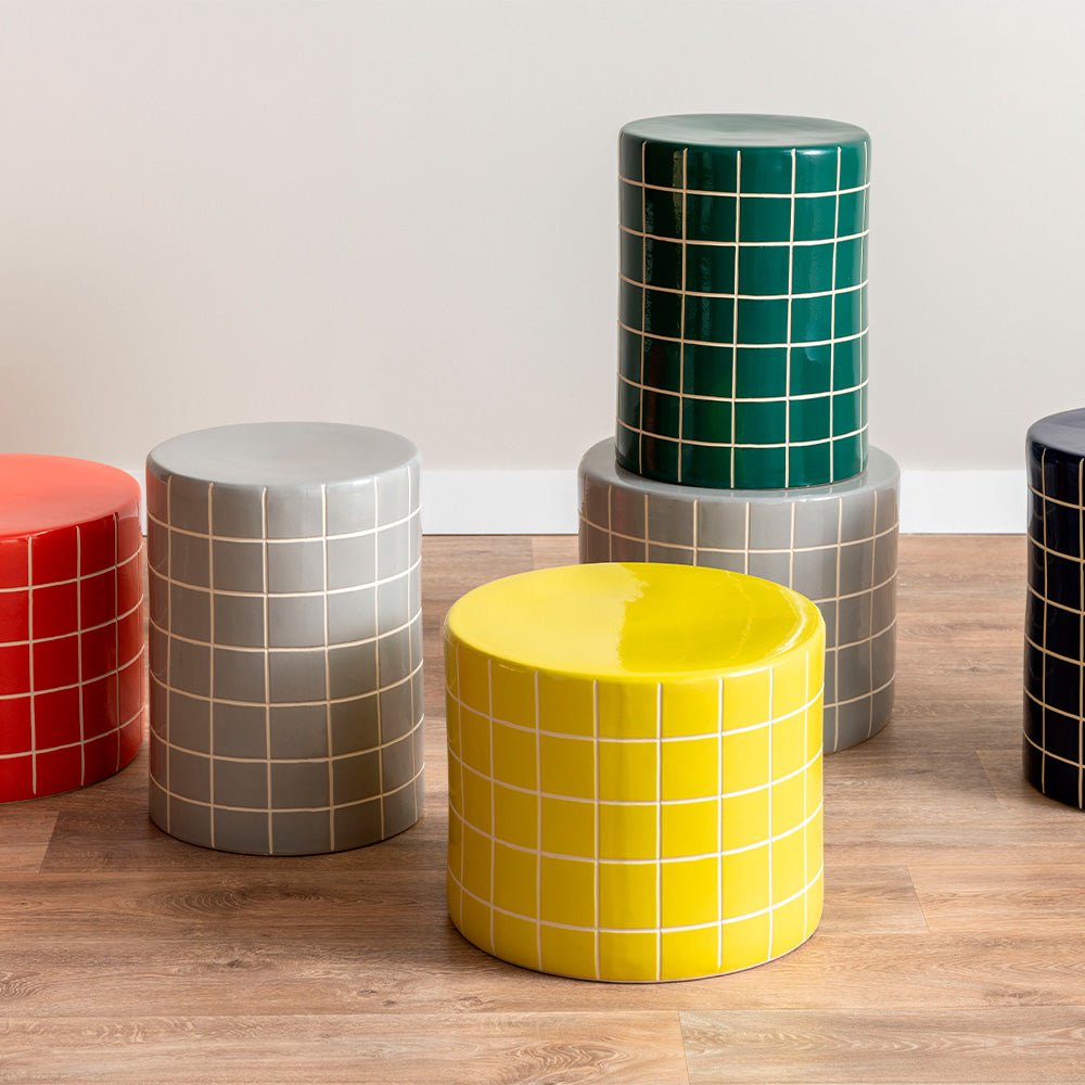 Mesa Auxiliar Retro Tiles Low Amarillo