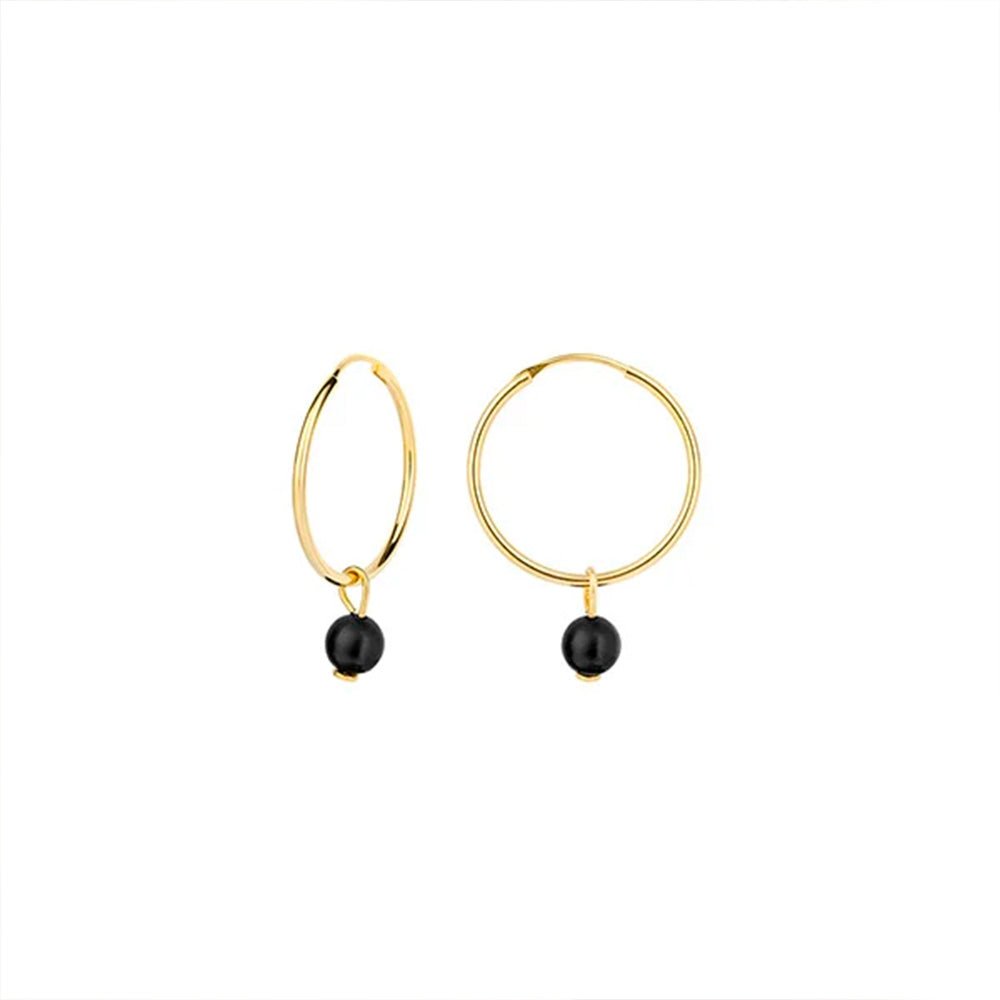 Pendientes Aro M - Bola Turmalina - NYX