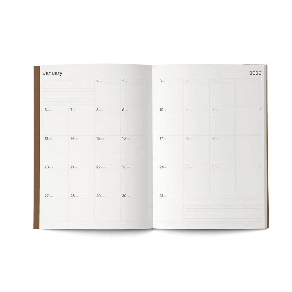 2026 Big Monthly Planner Plus Cappuccino A4