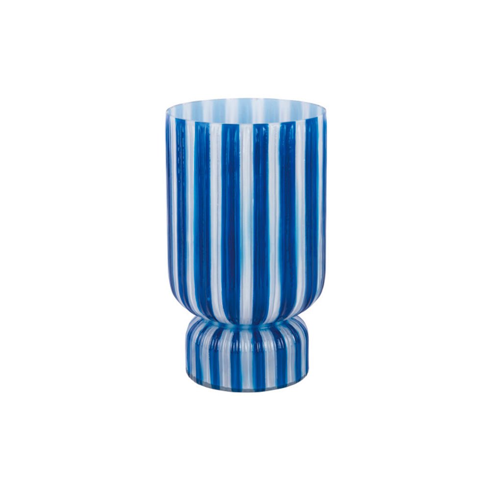 Jarrón Rayado Retro Large Azul Cobalto