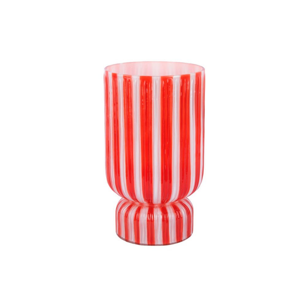 Jarrón Rayado Retro Large Rojo Escarlata