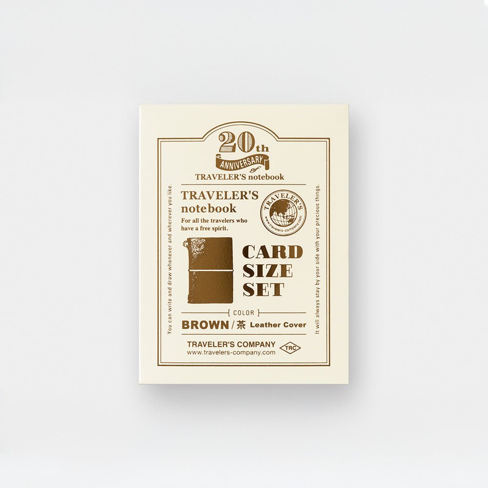 Carnet de voyage format carte, coffret 20e anniversaire, marron