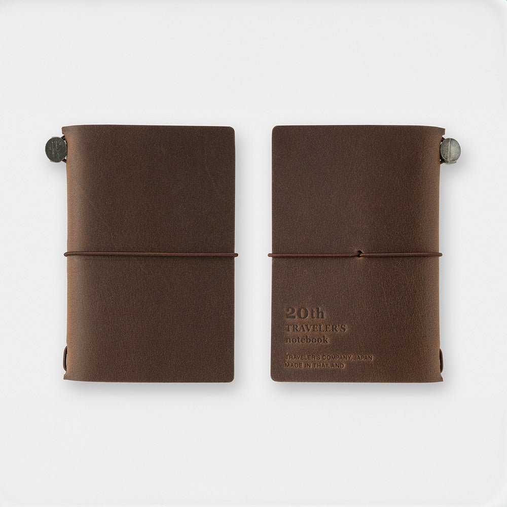 Carnet de voyage format carte, coffret 20e anniversaire, marron