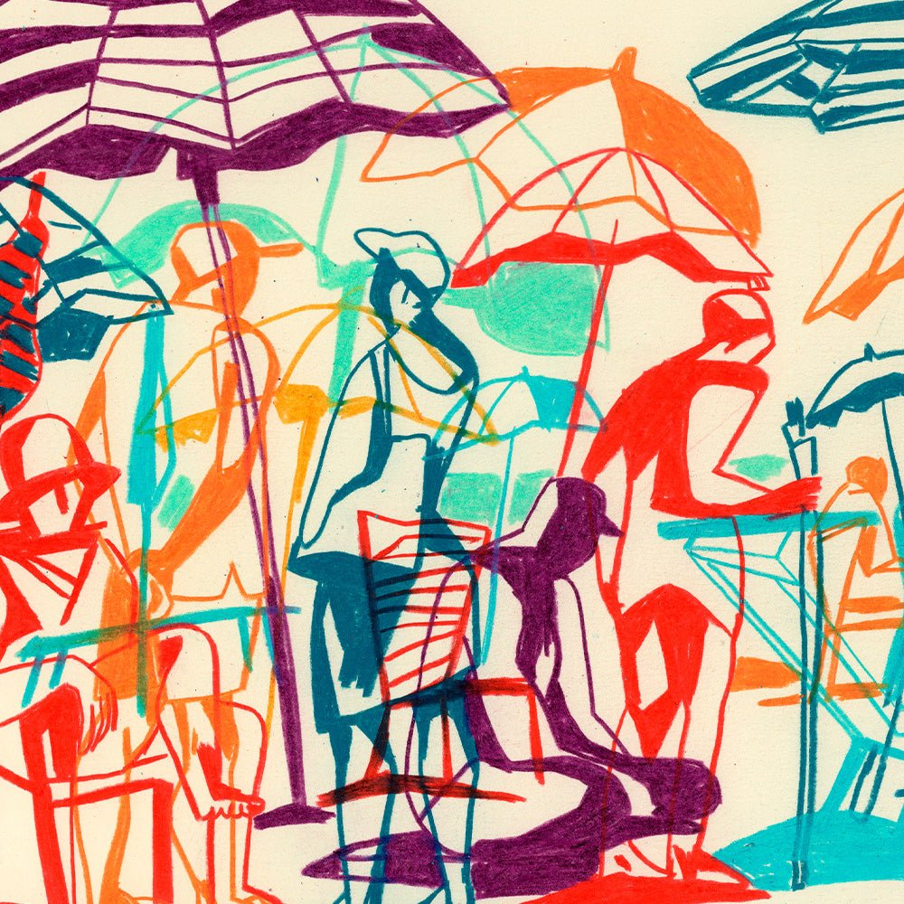 Plantation de parapluies Giclée Print