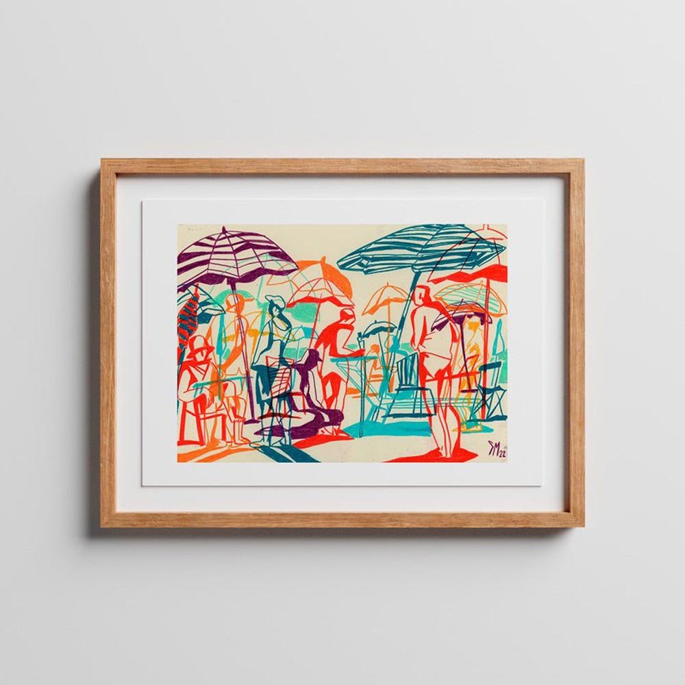 Plantation de parapluies Giclée Print