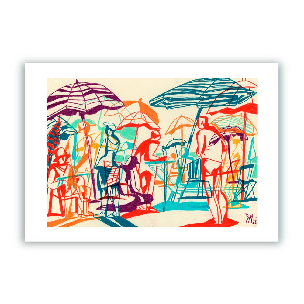Plantation de parapluies Giclée Print