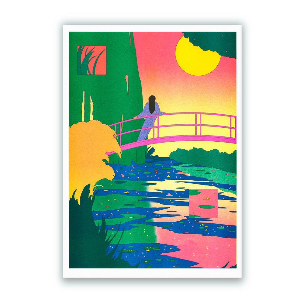 Le Bassin aux nymphéas, harmonie rose Maria Medem Risografía A3
