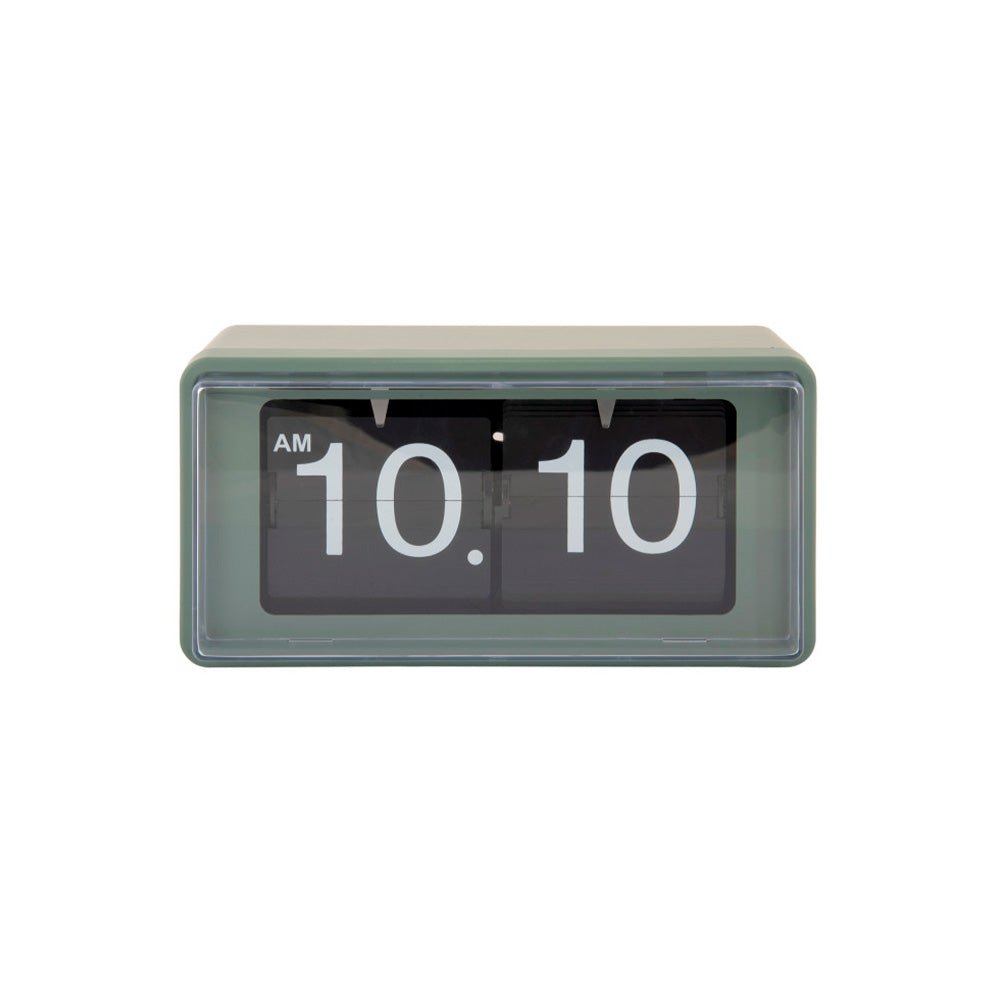 Reloj de Pared / Mesa Retro Boxed Flip Jungle Verde
