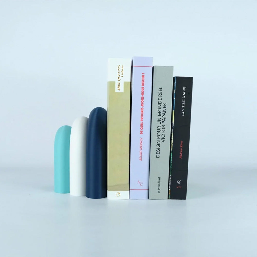 Arc Vase Serre-livres Modulaire – Marine, Blanc, Lagon